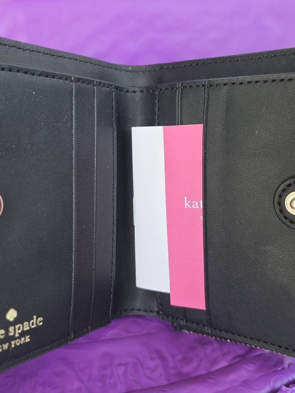 Kate Spade New York Black Leather Zip Wallet - Picture 3 of 6